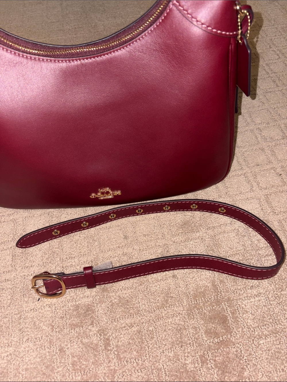 Coach Ella Shoulder Bag in Gold/maroon - Picture 9 of 11